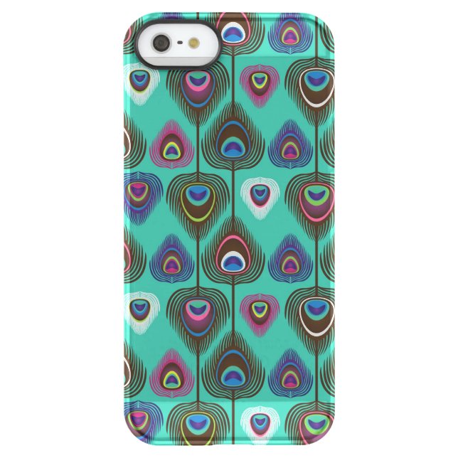 cute peacock feather pattern uncommon iPhone case (Back)
