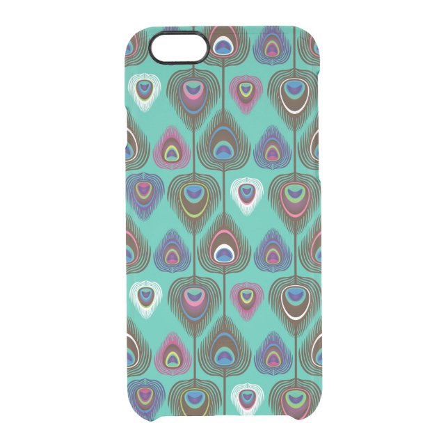 cute peacock feather pattern uncommon iPhone case (Back)