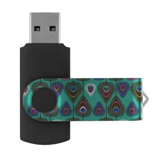cute peacock feather pattern USB flash drive