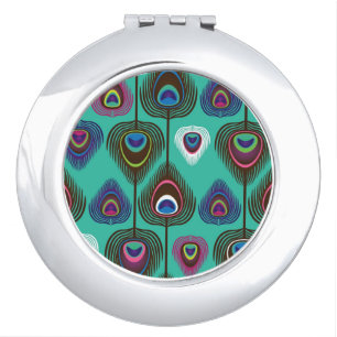 cute peacock feather pattern vanity mirror