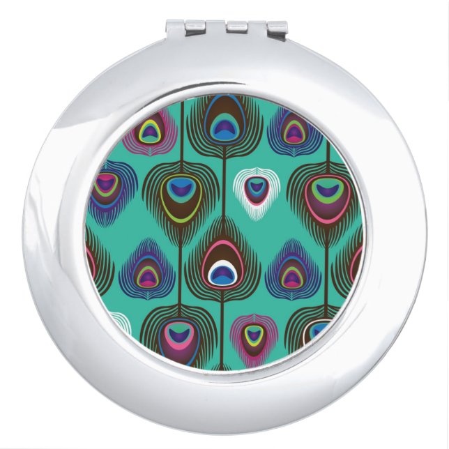 cute peacock feather pattern vanity mirror (Front)