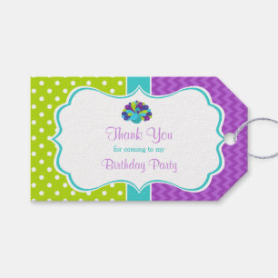 Cute Peacock Green and Purple Gift Tag