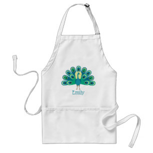Cute Peacock Personalized Apron