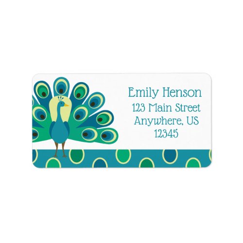 Cute Peacock Return Address Labels