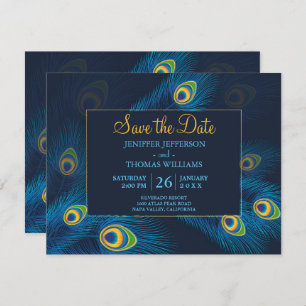 Cute Peacock save the date Announcement