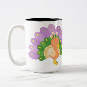 Cute Peacock tshirt Two-Tone Coffee Mug