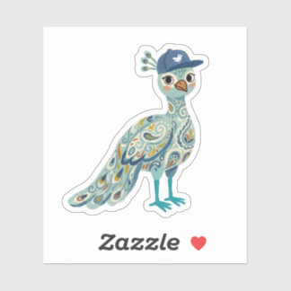Cute Peahen BaseBall Cap Stickers