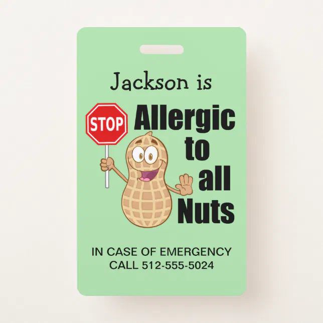 Cute Peanut Allergy Awareness Badge Zazzle 8872