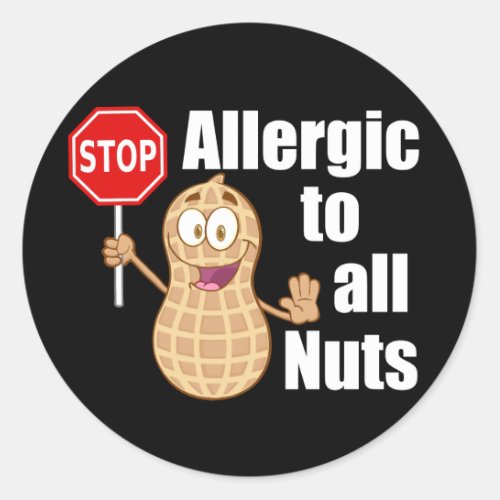 Cute Peanut Allergy Awareness Classic Round Sticker