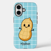 Cute Peanut Blue Personalized iPhone 16 Case