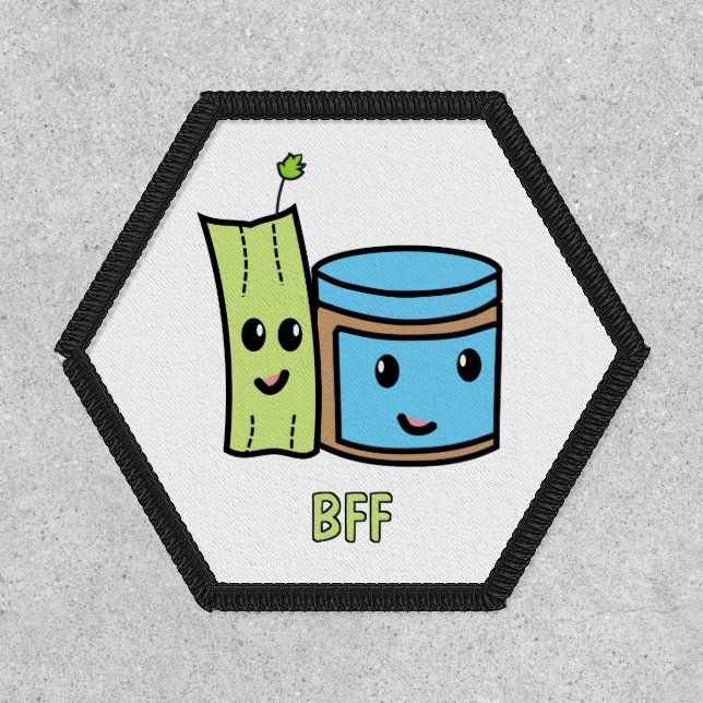 Cute Peanut Butter and Celery Kawaii BFF Patch (Front)