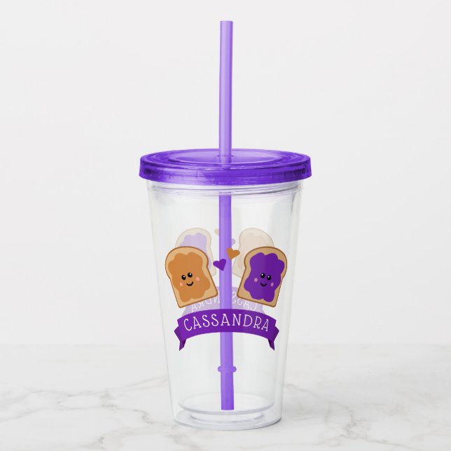 Cute Peanut Butter and Jelly Acrylic Tumbler (Front)