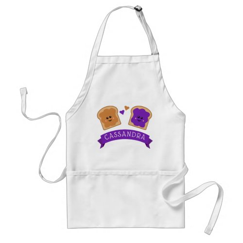 Cute Peanut Butter and Jelly Adult Apron