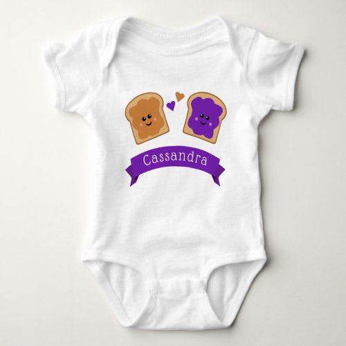 Cute Peanut Butter and Jelly Baby Bodysuit