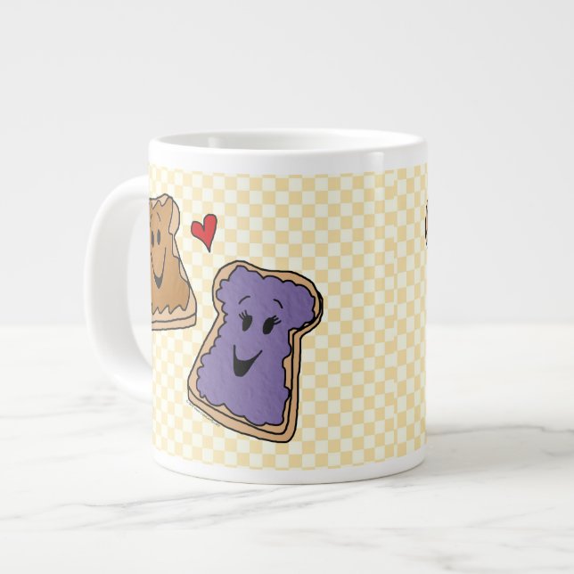 Cute Peanut Butter and Jelly Best Friends Giant Coffee Mug (Front Left)