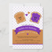 Cute Peanut Butter and Jelly Birthday Invitation (Front)