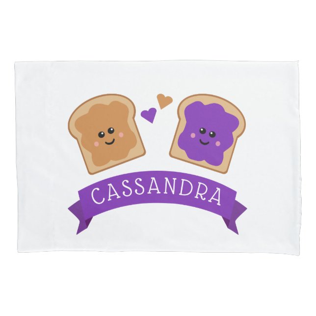 Cute Peanut Butter and Jelly Pillow Case (Front)