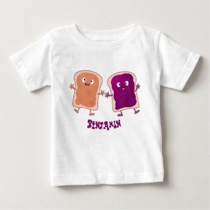Cute peanut butter and jelly sandwich cartoon baby T-Shirt