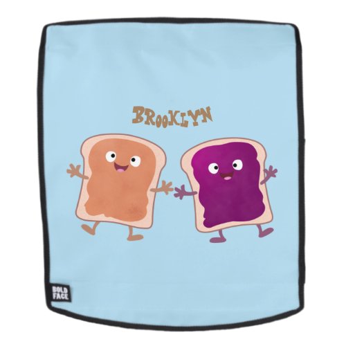 Cute peanut butter and jelly sandwich cartoon backpack
