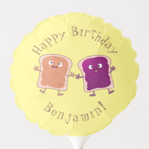 Cute peanut butter and jelly sandwich cartoon balloon