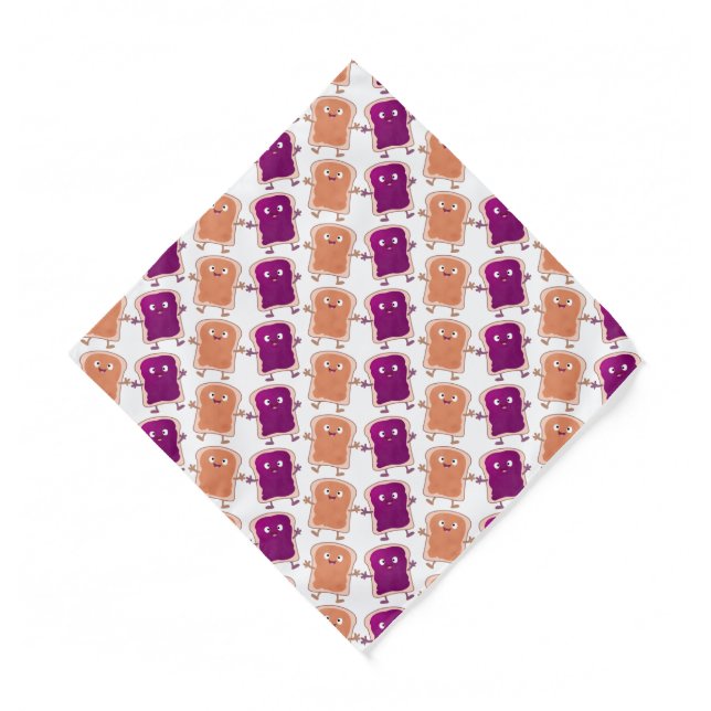 Cute peanut butter and jelly sandwich cartoon bandana (Front)
