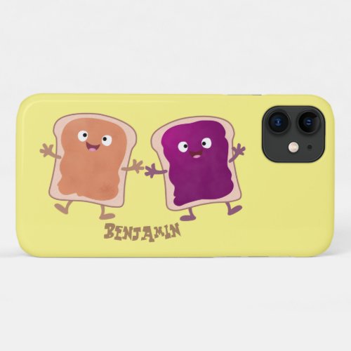 Cute peanut butter and jelly sandwich cartoon iPhone 11 case