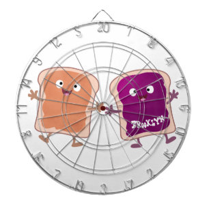 Cute peanut butter and jelly sandwich cartoon dart board