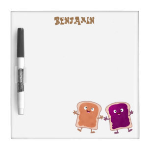 Cute peanut butter and jelly sandwich cartoon dry erase board