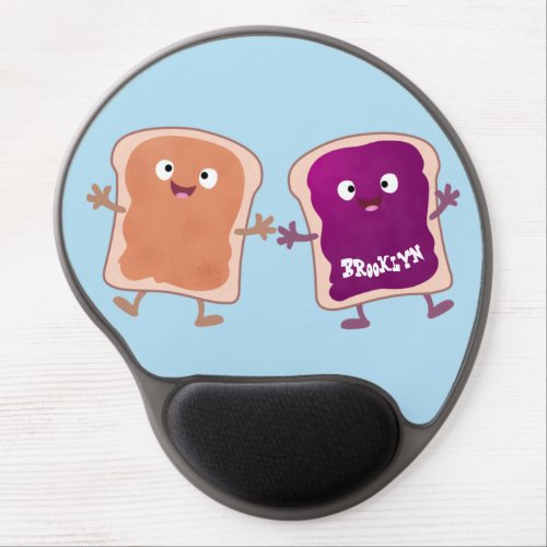 Cute peanut butter and jelly sandwich cartoon gel mouse pad