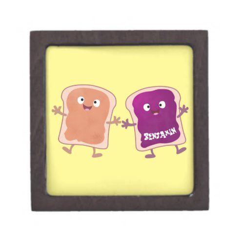 Cute peanut butter and jelly sandwich cartoon gift box