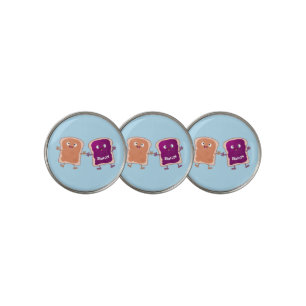 Cute peanut butter and jelly sandwich cartoon golf ball marker