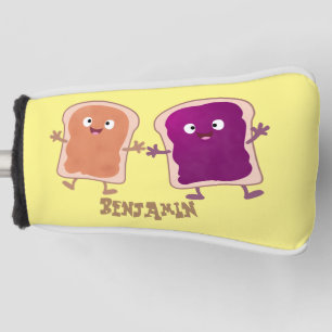 Cute peanut butter and jelly sandwich cartoon golf head cover