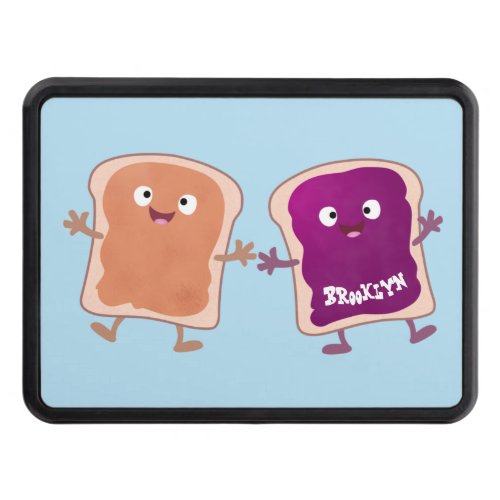 Cute peanut butter and jelly sandwich cartoon hitch cover