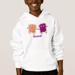 Cute peanut butter and jelly sandwich cartoon hoodie
