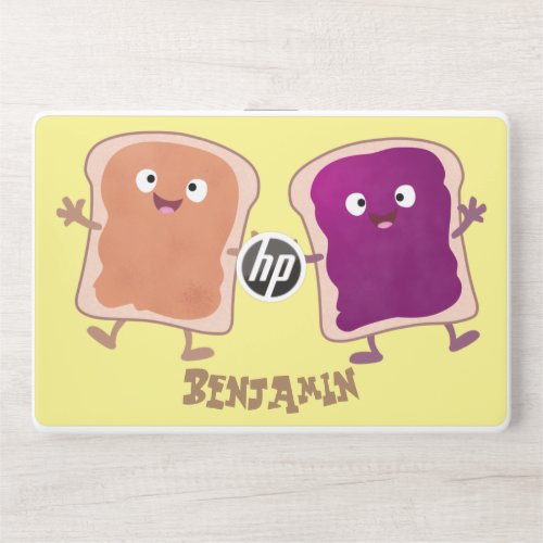 Cute peanut butter and jelly sandwich cartoon HP laptop skin