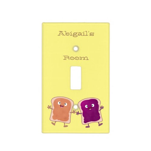 Cute peanut butter and jelly sandwich cartoon light switch cover