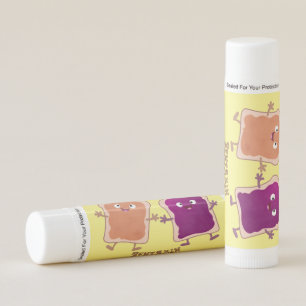 Cute peanut butter and jelly sandwich cartoon lip balm