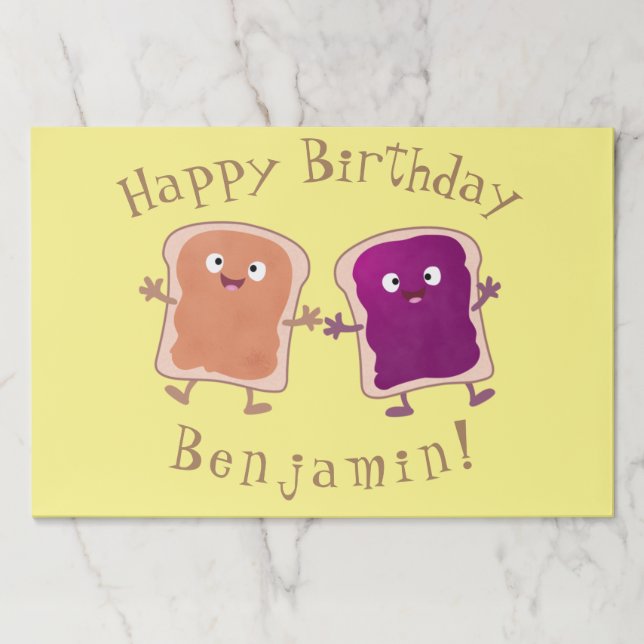 Cute peanut butter and jelly sandwich cartoon paper pad (Front)