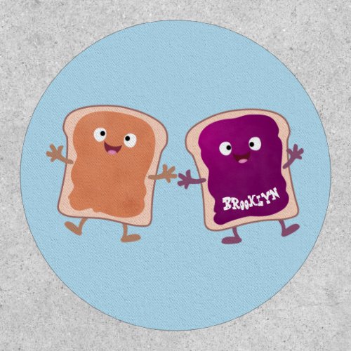 Cute peanut butter and jelly sandwich cartoon patch