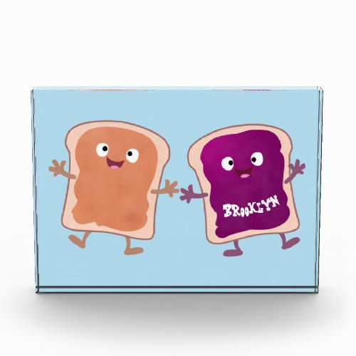 Cute peanut butter and jelly sandwich cartoon photo block