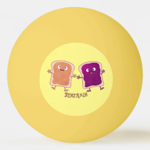 Cute peanut butter and jelly sandwich cartoon ping pong ball