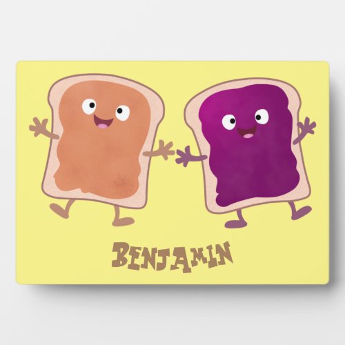 Cute peanut butter and jelly sandwich cartoon  plaque