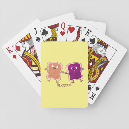 Cute peanut butter and jelly sandwich cartoon  playing cards