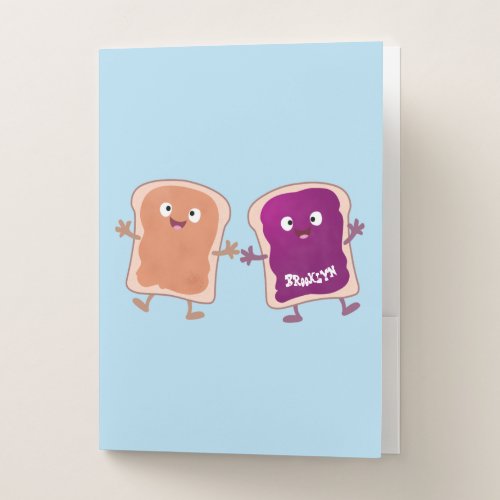 Cute peanut butter and jelly sandwich cartoon  pocket folder