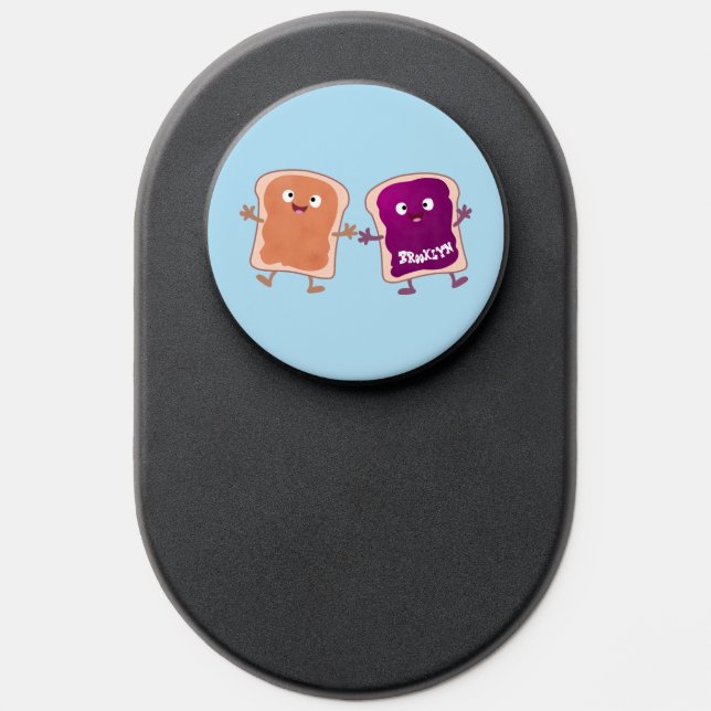 Cute peanut butter and jelly sandwich cartoon PopSocket (Popsocket)