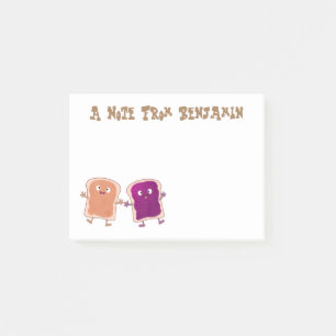 Cute peanut butter and jelly sandwich cartoon post-it notes