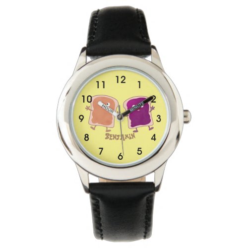 Cute peanut butter and jelly sandwich cartoon watch