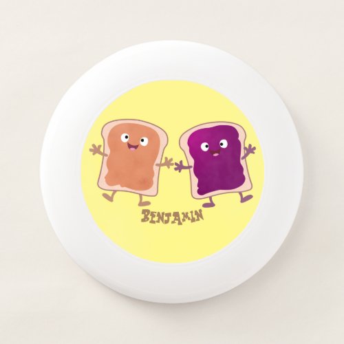 Cute peanut butter and jelly sandwich cartoon Wham_O frisbee