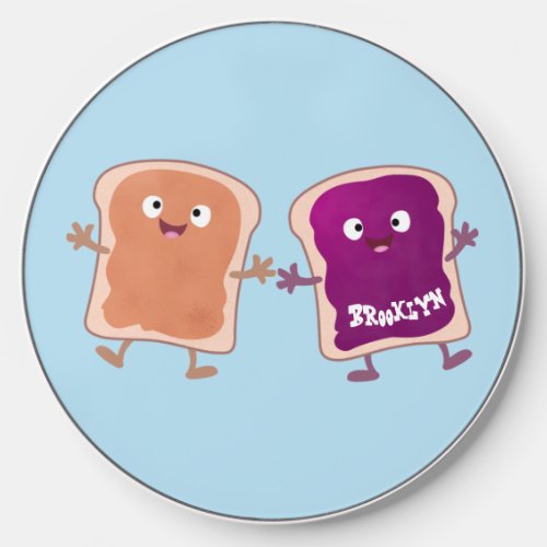 Cute peanut butter and jelly sandwich cartoon wireless charger 