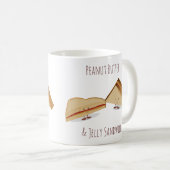 Cute Peanut Butter and Jelly Sandwich Food Coffee Mug (Front Right)